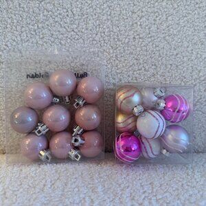 Bundle of 2 Small Christmas Ornament Bulbs - 17 total